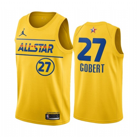 Maillot Basket Utah Jazz Rudy Gobert 27 2021 All-Star Jordan Brand Gold Swingman - Homme